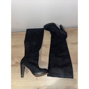 Cole Haan NikeAir Black Suede Platform Knee High Boots Womens Size 10B